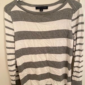 Tommy Hilfiger white and gray stripped sweater